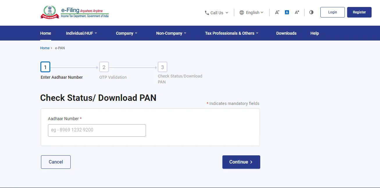 PAN Card Download
