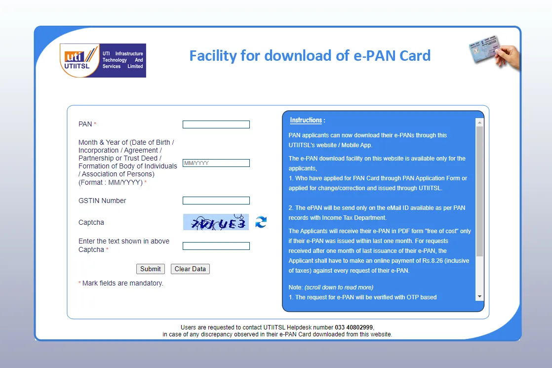 PAN Card Download