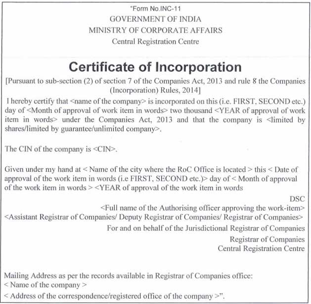 New Certificate of Incorporation