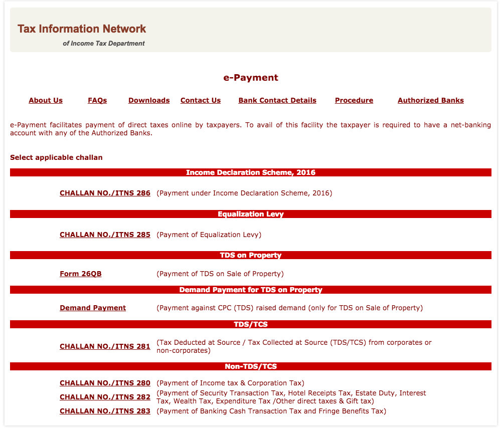Online Income Tax Payment