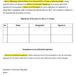Declaration of Authorised Signatory