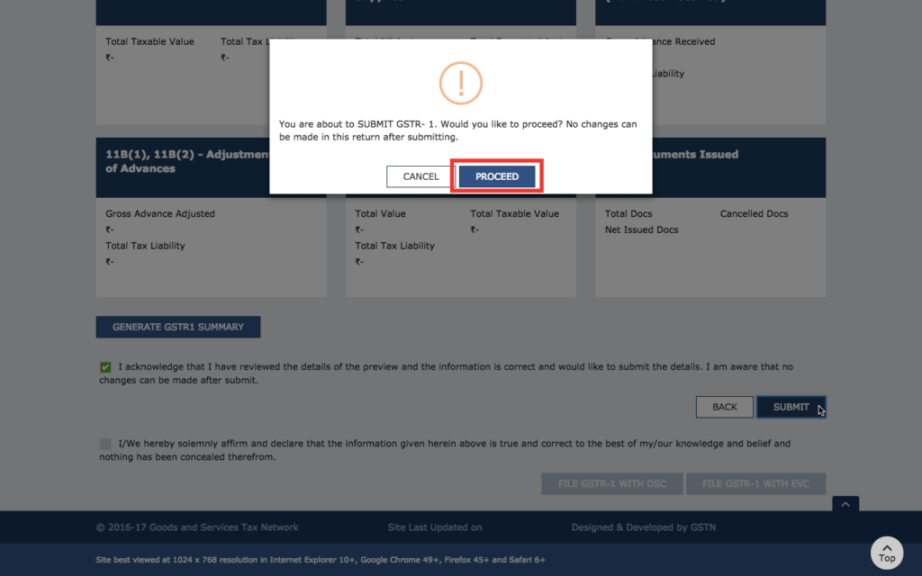 Step 5 - Accept GSTR1 Filing