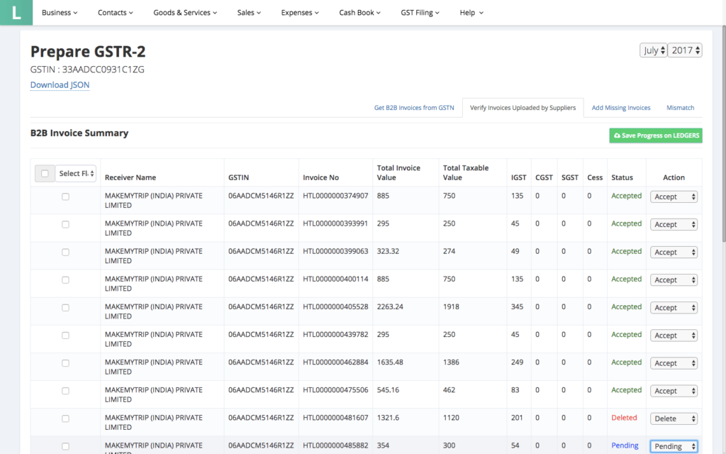 Updating Status of Invoice on LEDGERS-min