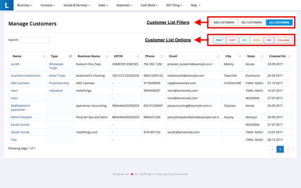 Managing Customers - LEDGERS Software