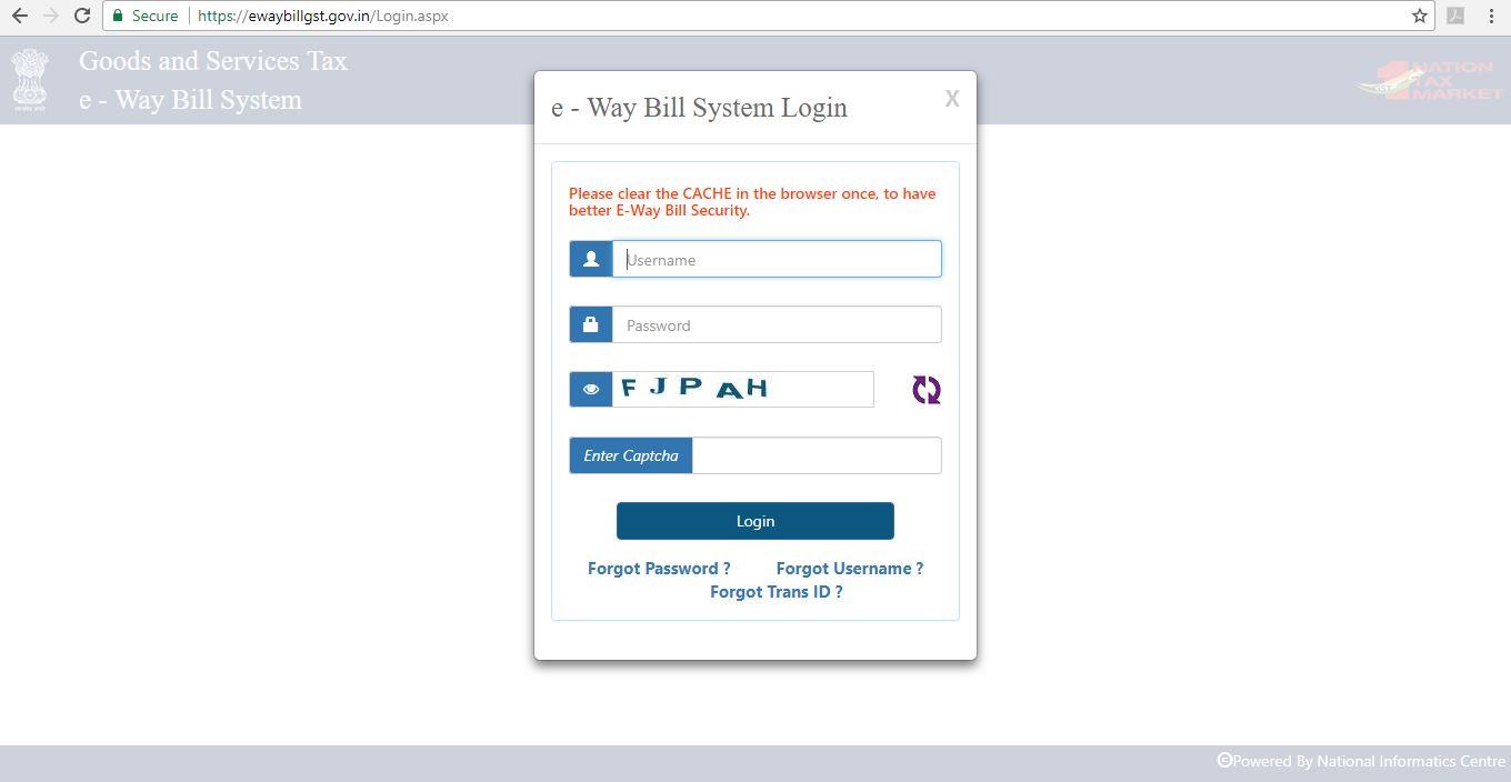 Step-1 - E-Way Bill Portal