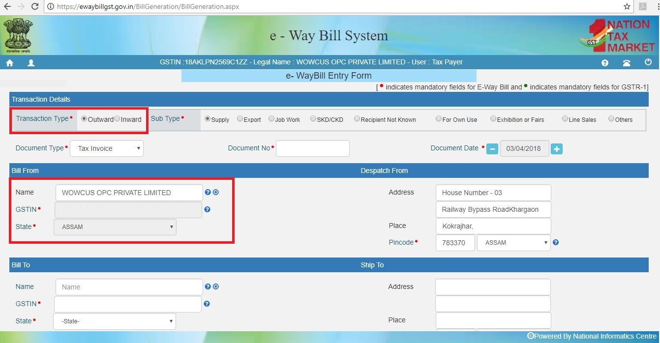 Step-3 - E-Way Bill Portal
