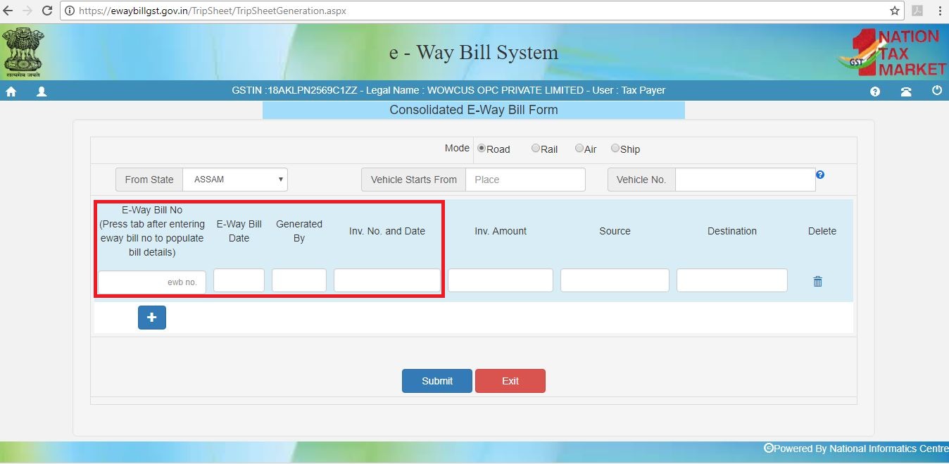 Step-6 - E-Way Bill Portal