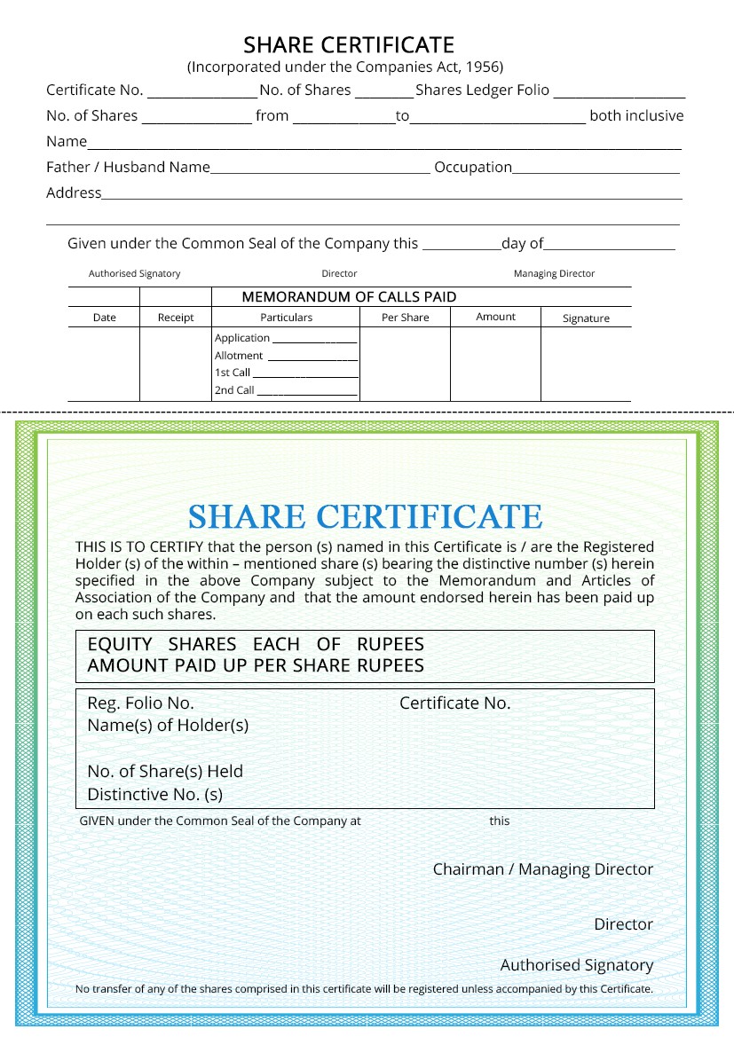 Share Certificate