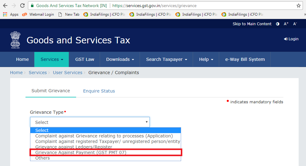 Types of GST Payment Problems