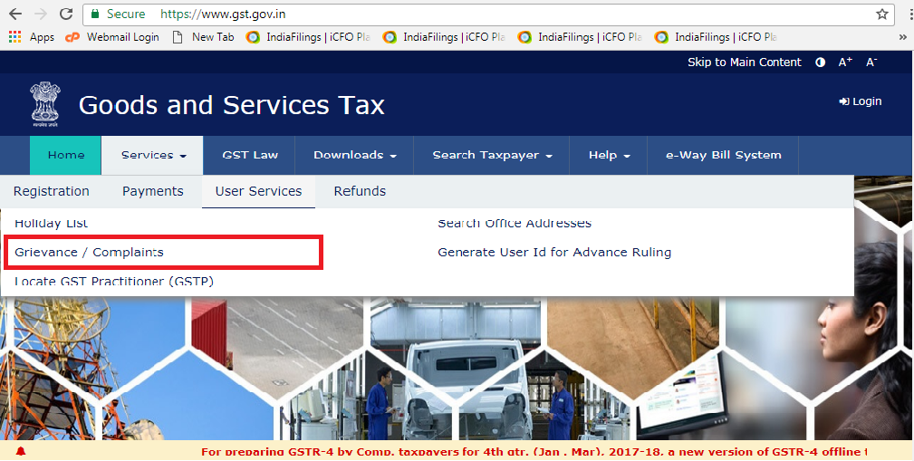 Raising GST Payment Problem Help Ticket