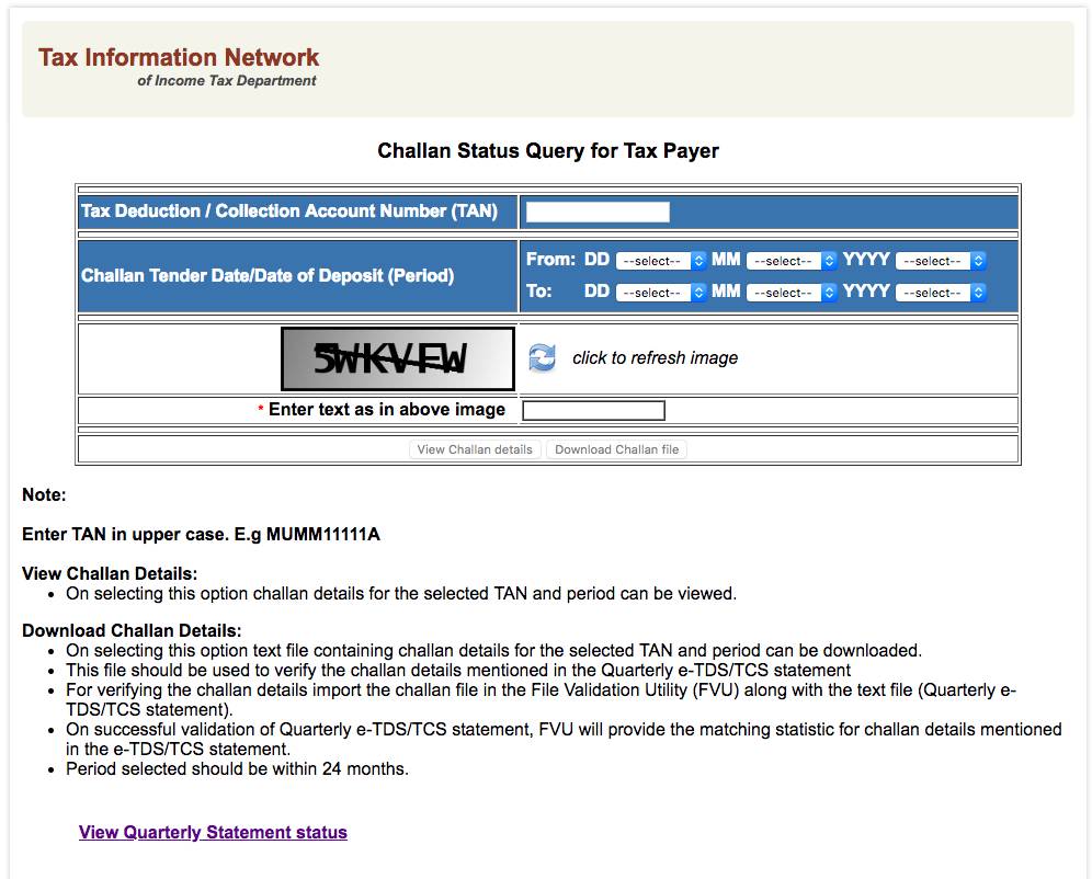 Challan-Status-TAN-View