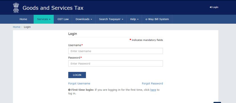 Register DSC on GST Portal step 1