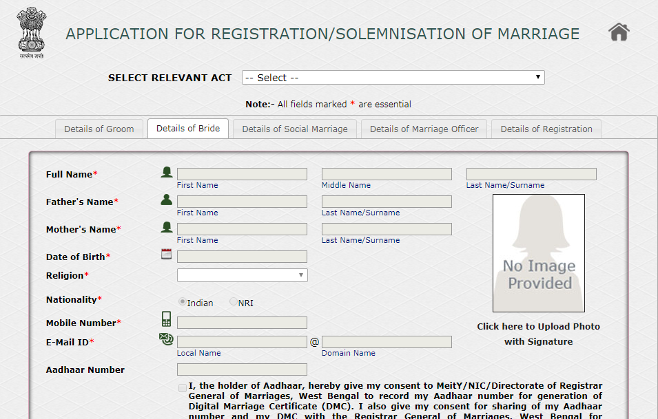 Marriage-Registration-Procedure-in-West-Bengal-Bride-Details