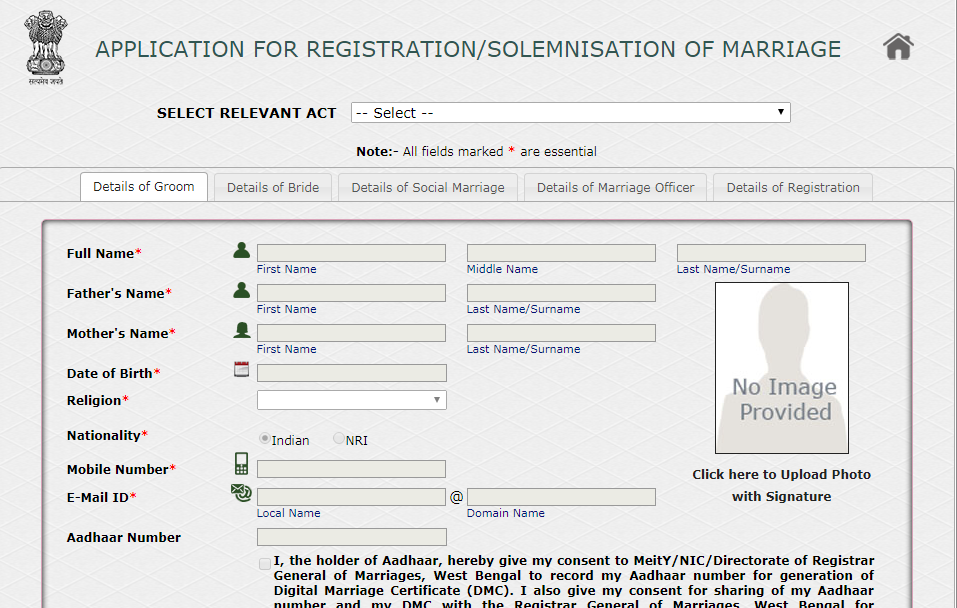Marriage-Registration-Procedure-in-West-Bengal-Groom-Details