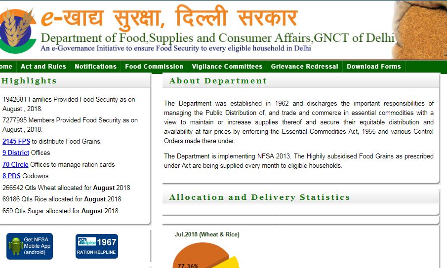 Delhi-Ration-Card-Home-Page