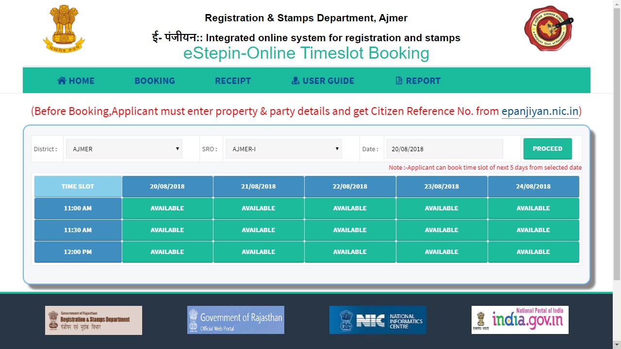 Online-timeslot-booking-Rajasthan-Property-Registration
