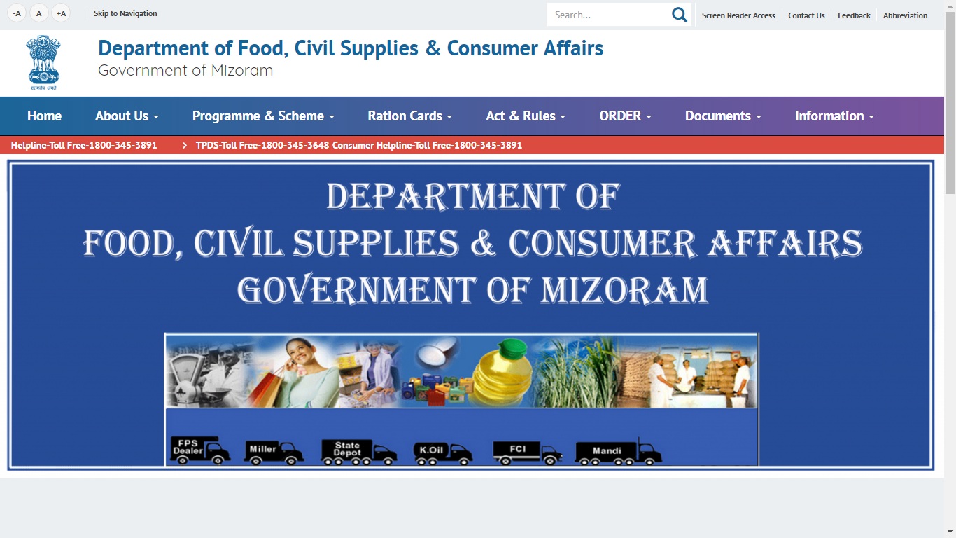 Mizoram-Ration-Card-Home-Page