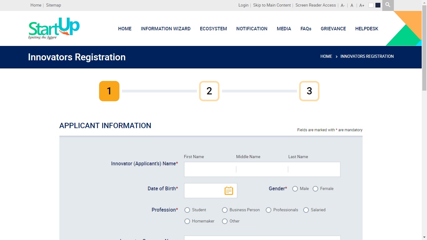 Online Application Submission
