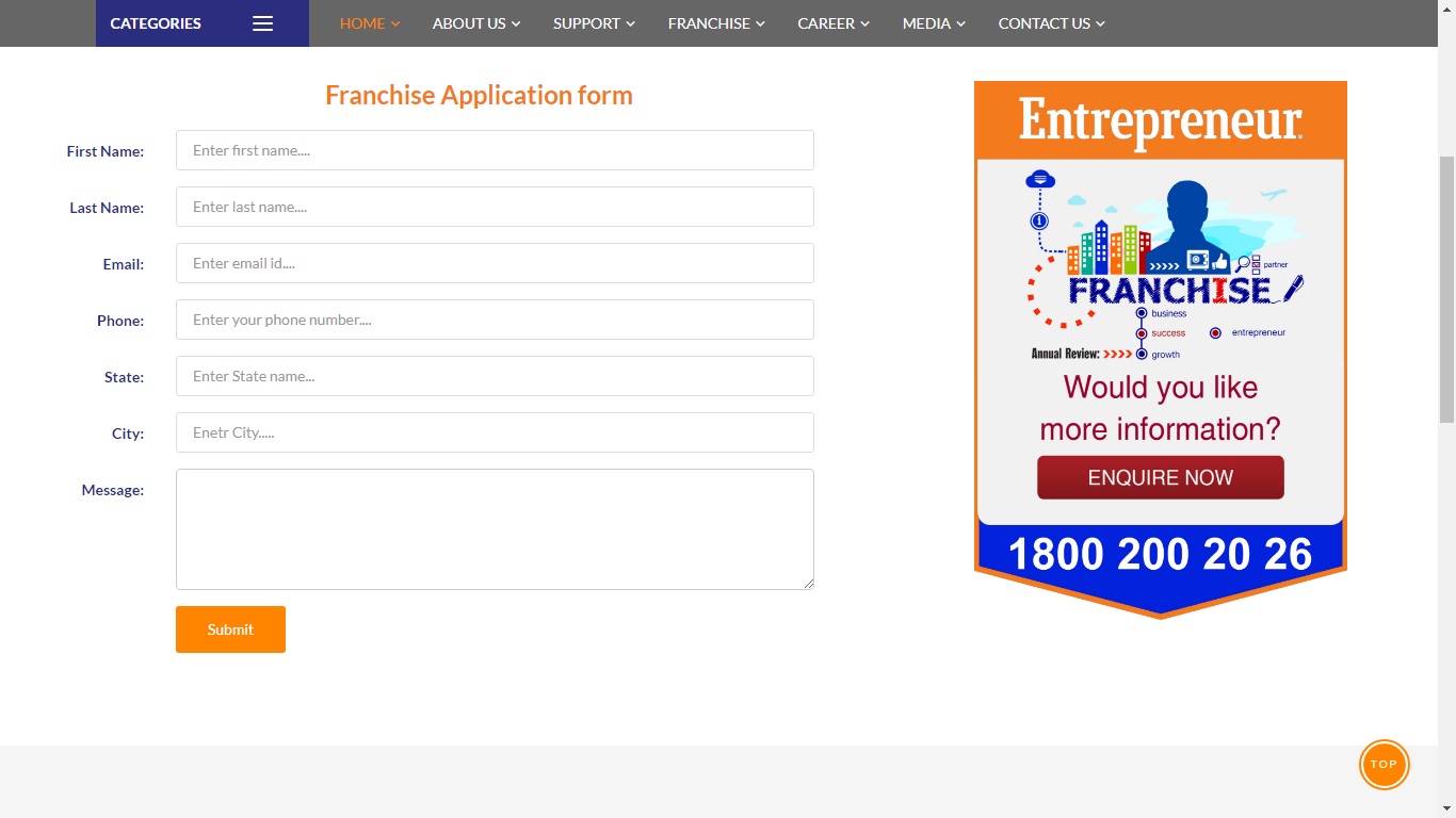 Big Mart Retail Franchise Form