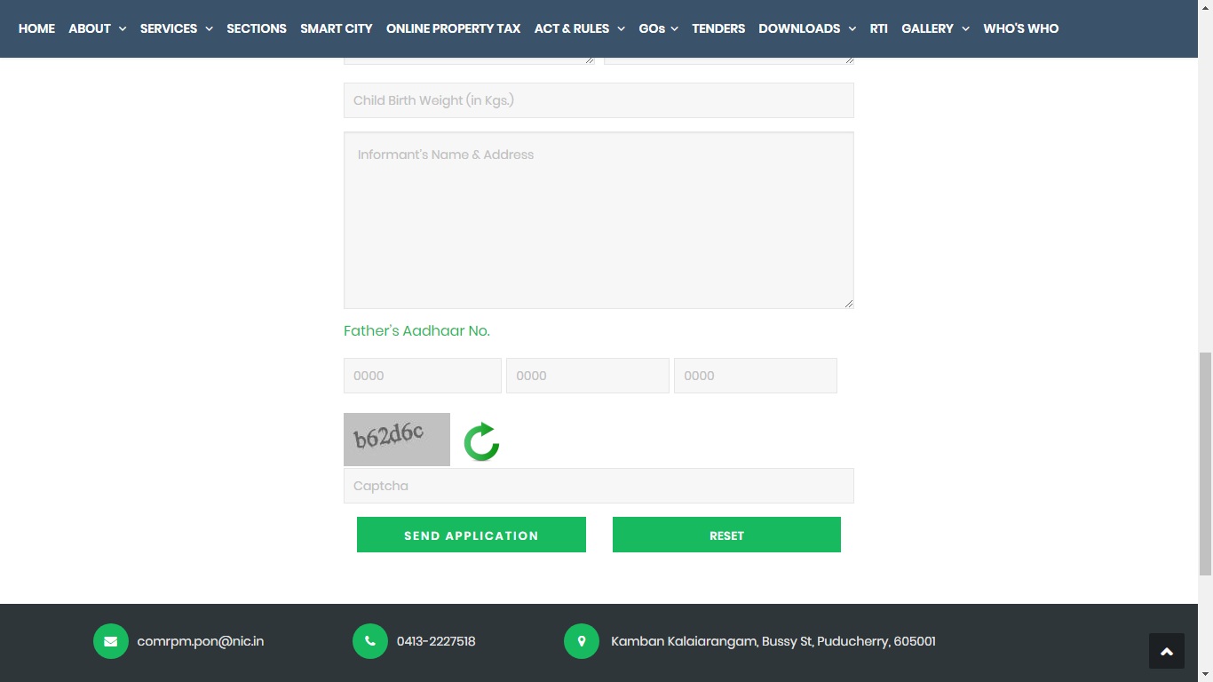 Pondicherry-Birth-Certificate-Send-Application