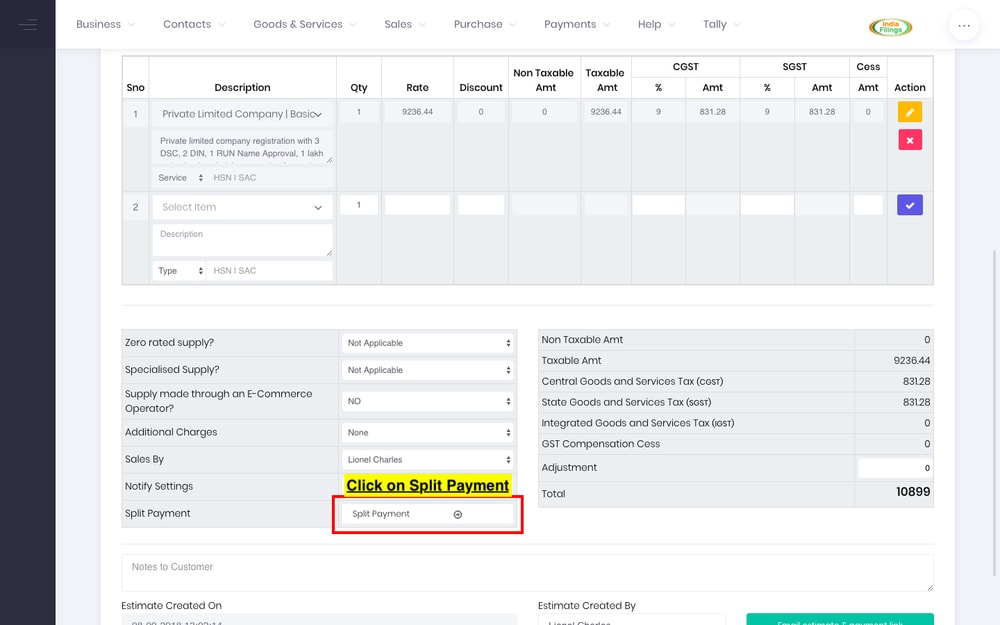 Step 1 - Split Payments