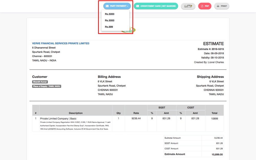Step 3 - Split Payment