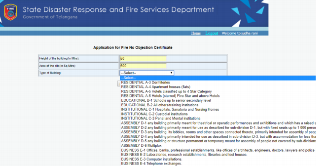 Telangana-Fire-License-Application