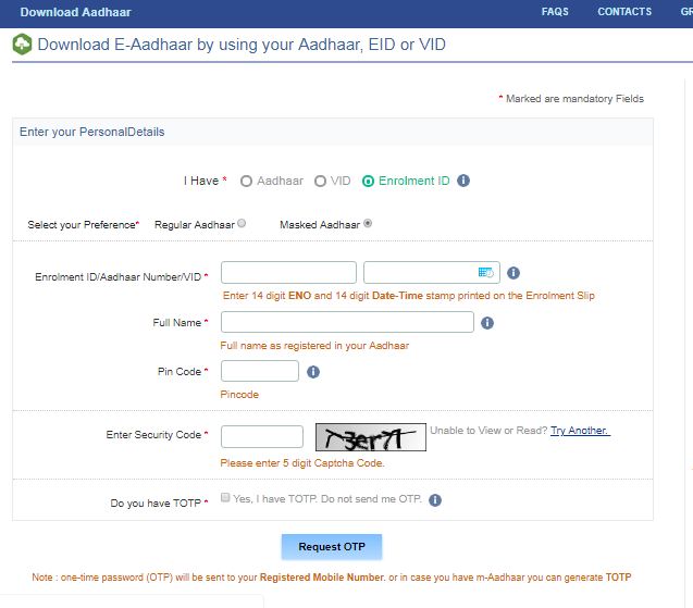 Lost-Aadhar-Card-Download