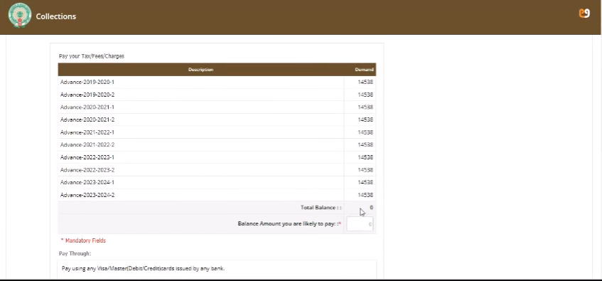 Andhra Pradesh Property Tax - Amount