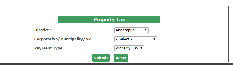 Andhra Pradesh Property Tax - Online Payment