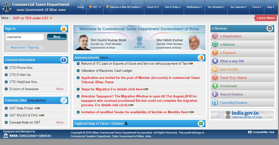 E-Registration - Bihar Professional Tax
