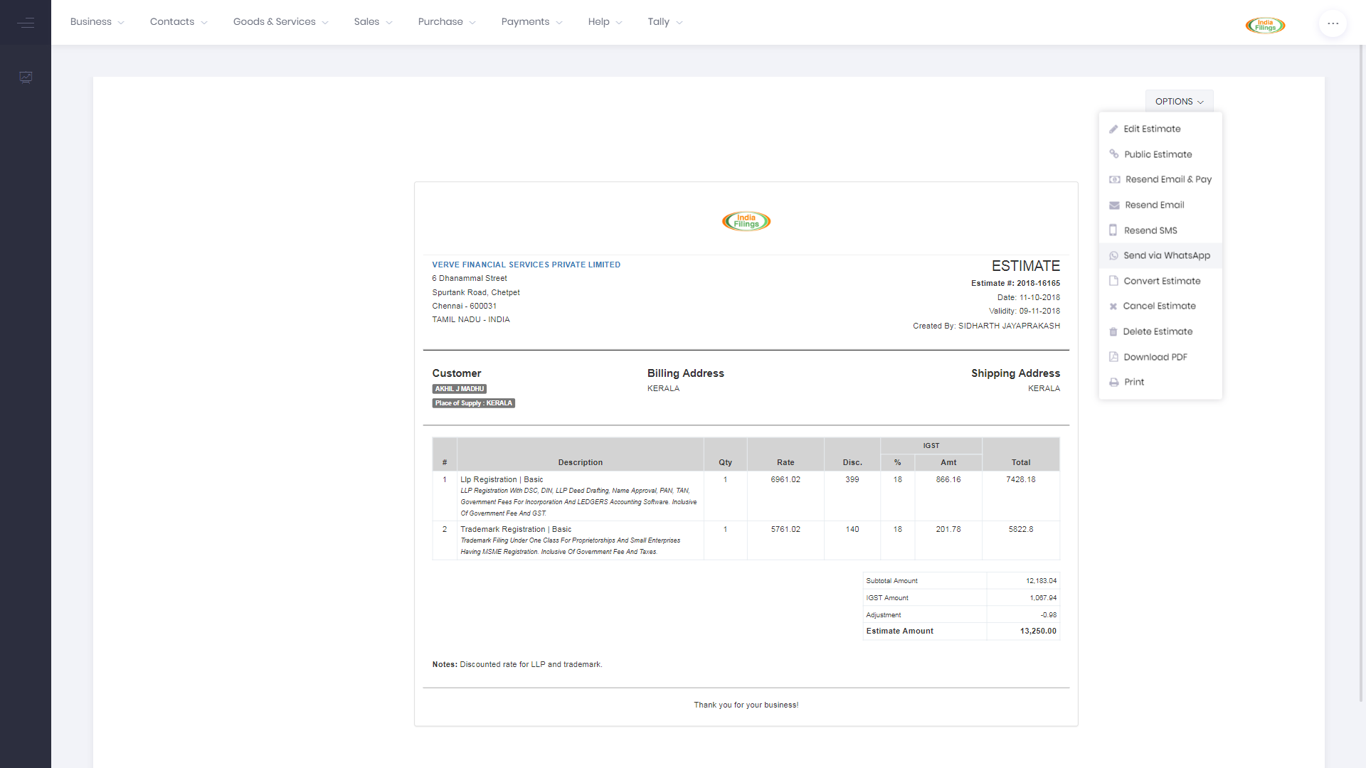 Send WhatsApp Link - Step 1