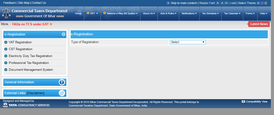 e-Registration - Bihar Professional Tax