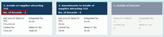 3.Details Of Supplies Attracting TCS