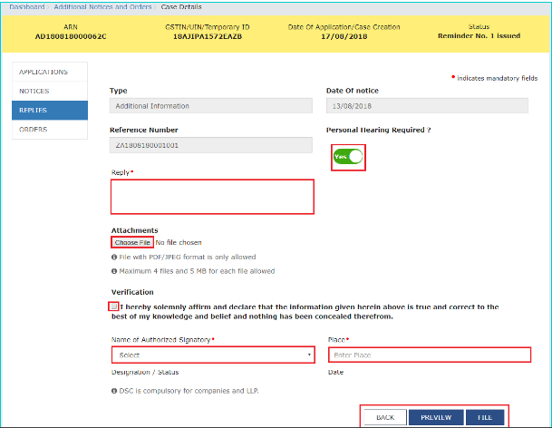 Case detail(REPLIES)
