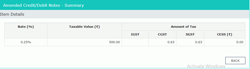 Credit or Debit Note Number