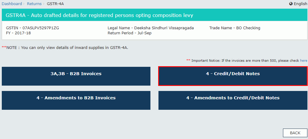 Credit or Debit Notes Tile