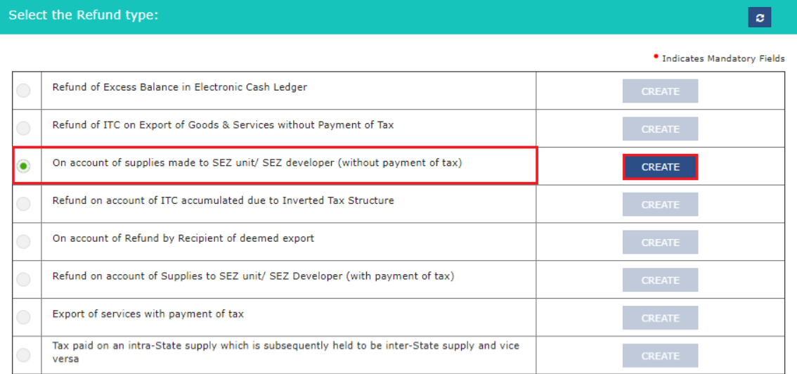 GST-Refund-Supply-to-SEZ-refund-type