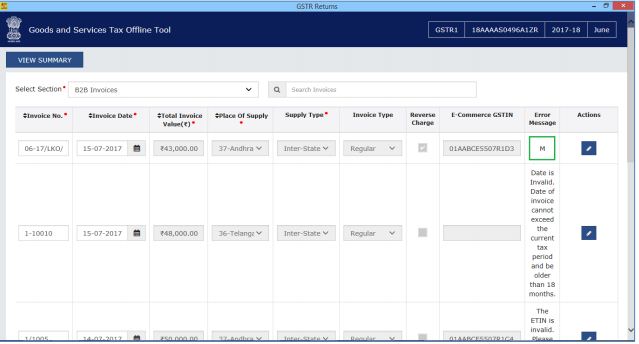 Error Files in Returns Offline Tool