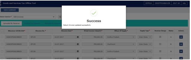 Image 10 Modifying GSTR 1A Return