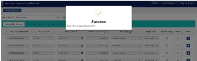 Image 13 Modifying GSTR 1A Return
