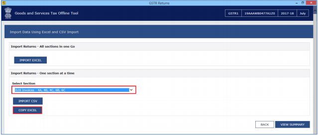Image 13 Procedure to File GSTR 1 using Returns Offline Tool