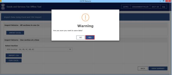 Image 15 Procedure to File GSTR 1 using Returns Offline Tool