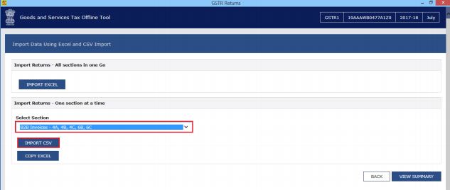 Image 17 Procedure to File GSTR 1 using Returns Offline Tool