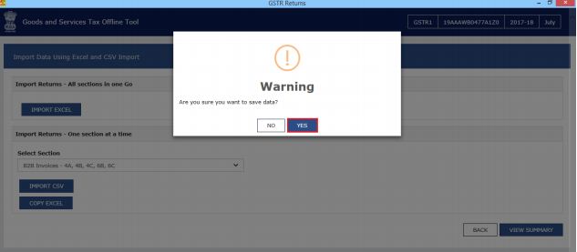 Image 19 Procedure to File GSTR 1 using Returns Offline Tool