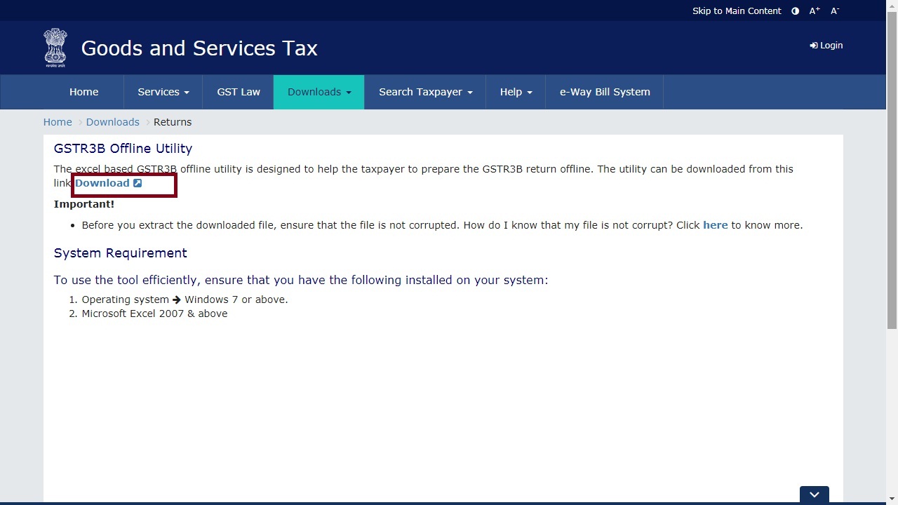 Image 2 GSTR 3B Offline Utility