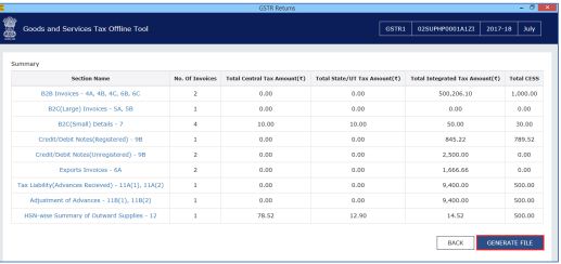 Image 20 Modify GSTR 1 Return File Using Returns Offline tool