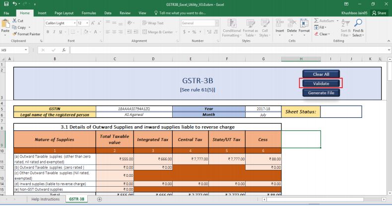 Image 26 GSTR 3B Offline Utility