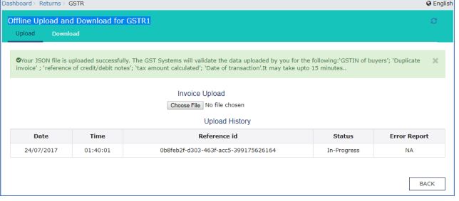 Image 26 Procedure to File GSTR 1 using Returns Offline Tool