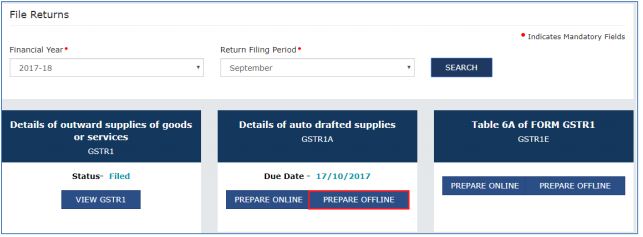 Image 3 Modifying GSTR 1A Return